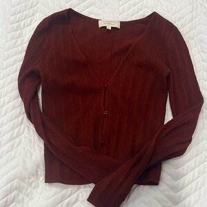Sezane Wendy cardigan in burgundy